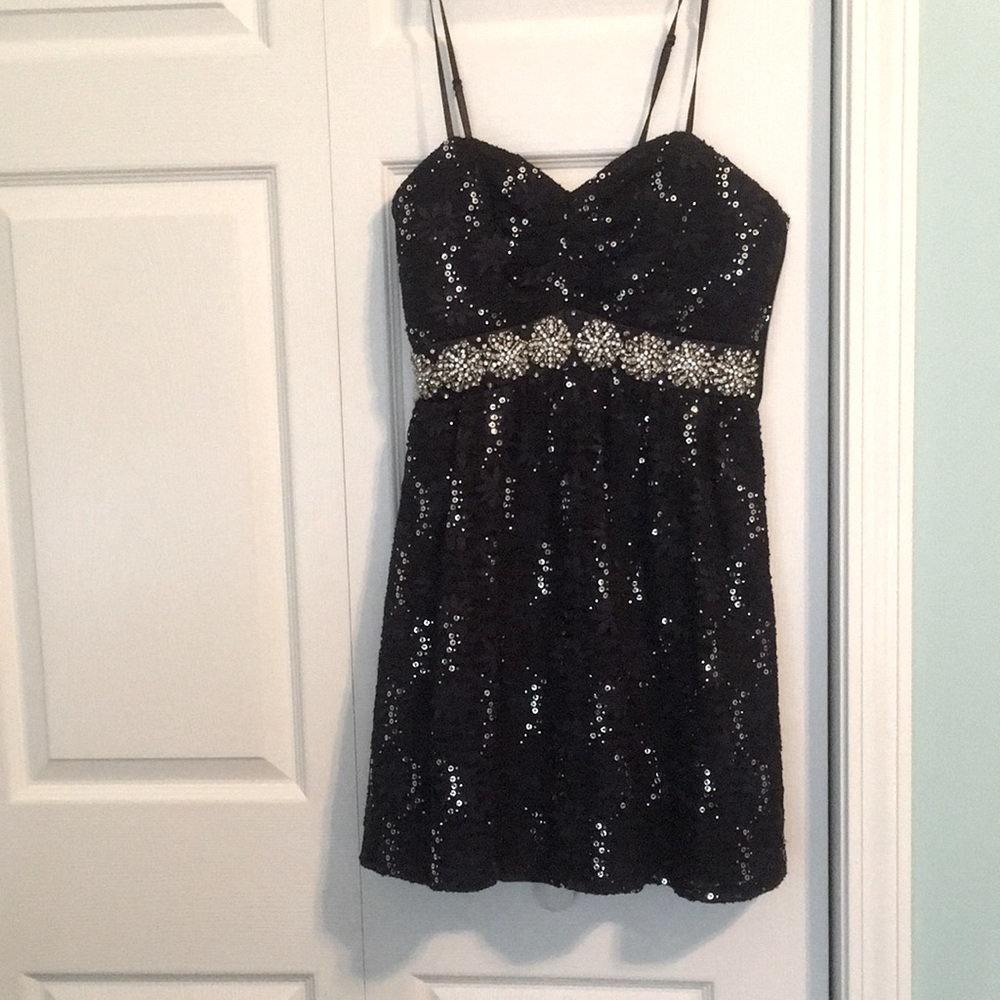 Navy blue sequined dress